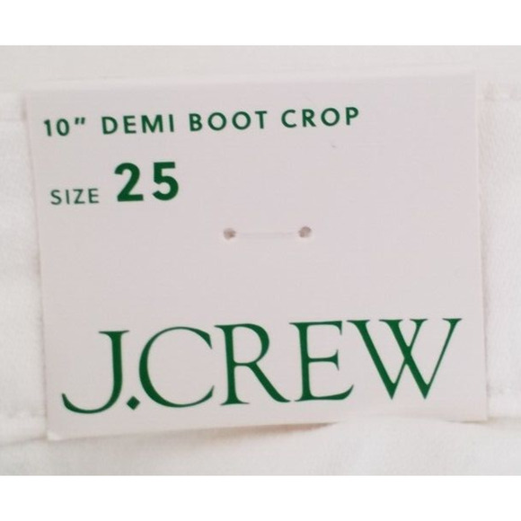 J Crew Womens Size 25 10" Demi Boot Crop Jean White Wash Mid Rise Raw Hem BQ298 - Picture 8 of 11